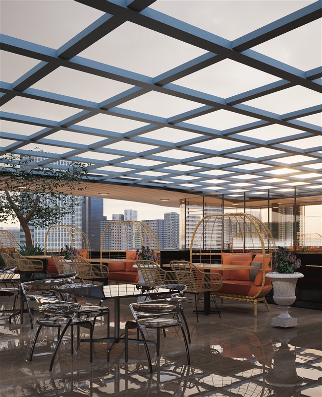 Terrace seating — KOURTYARD visualisation